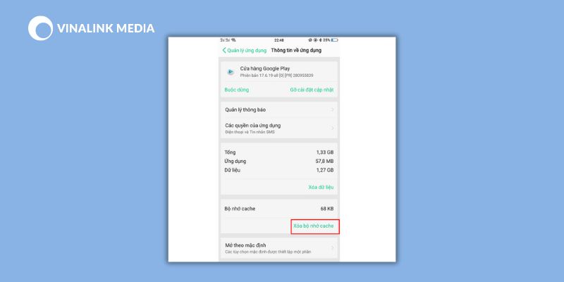 Xóa bộ nhớ cache